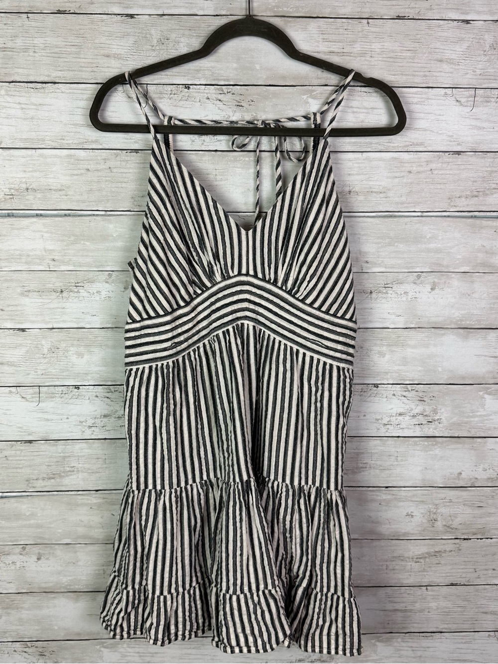 American Eagle Striped Tiered Babydoll Dress Size Large